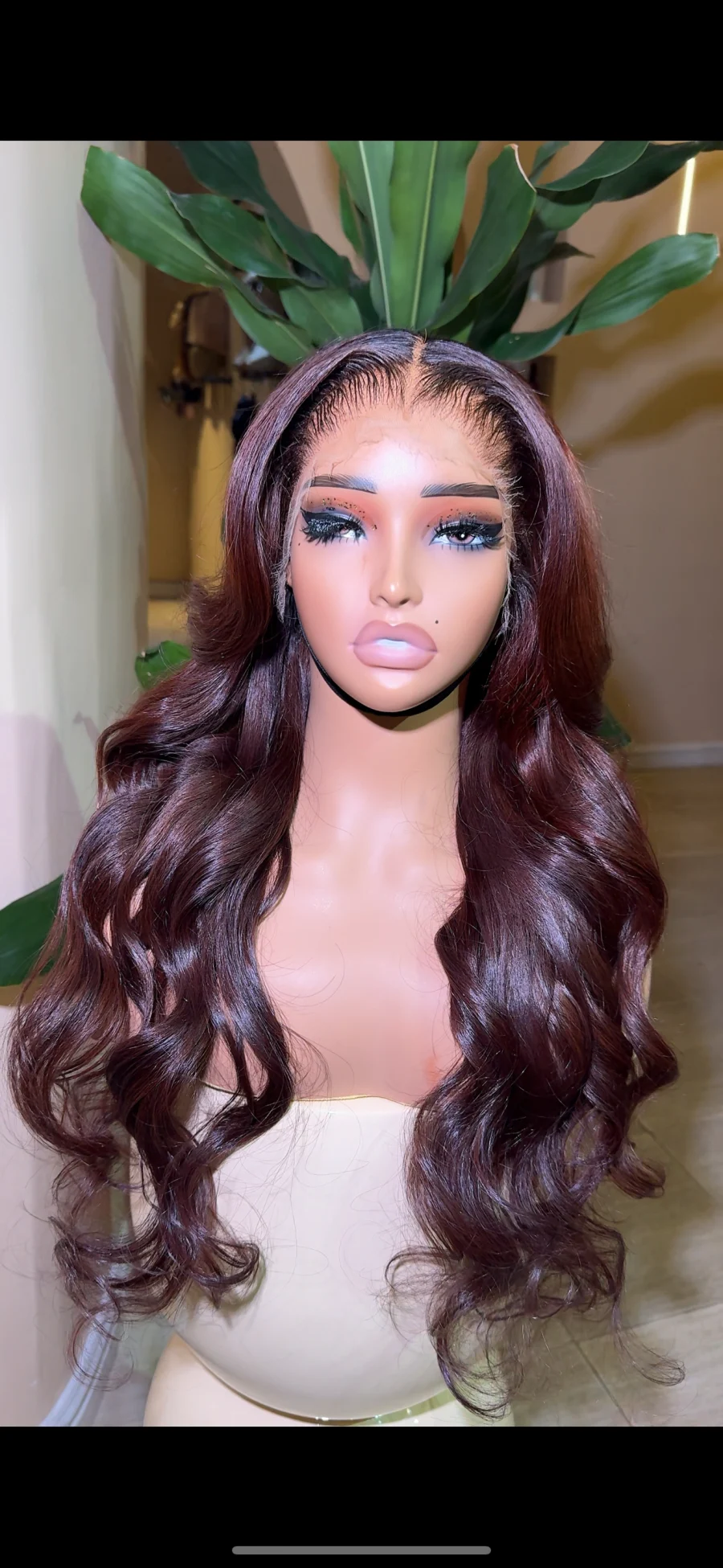 Rich Auburn Wavy Wig – 24” | 13x4 HD Frontal | 400g - Image 2